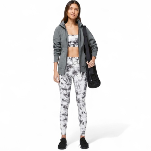 Lululemon Wunder Under Hi-Rise Dual Shibori Antique White Baltic Grey Leggings 6 - Picture 1 of 10